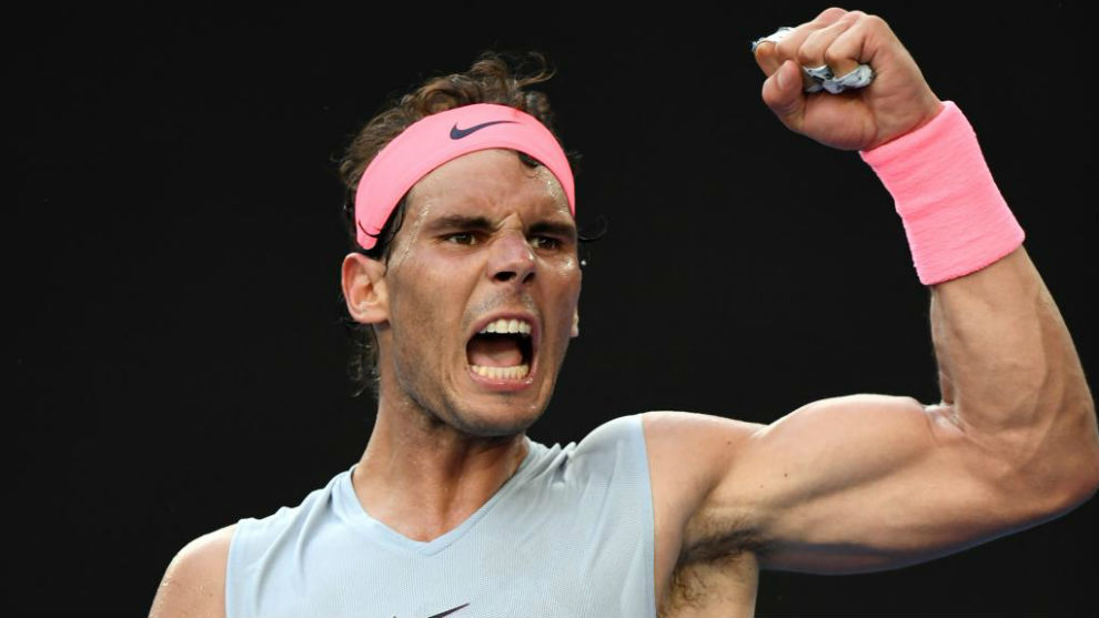 Rafa Nadal celebra su victoria ante Schwartzman