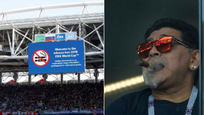 Mundial 2018 Rusia Maradona Se Salta Las Prohibiciones De La Fifa Dentro Del Estadio Marca Claro Colombia