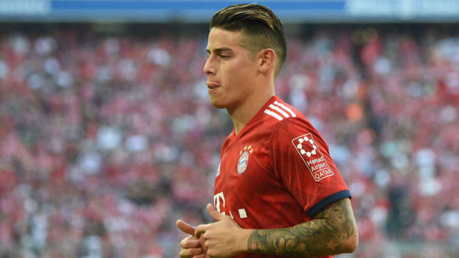 James con la camiseta del Bayern.
