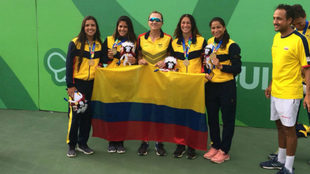 El equipo femenino de Colombia en los juegos