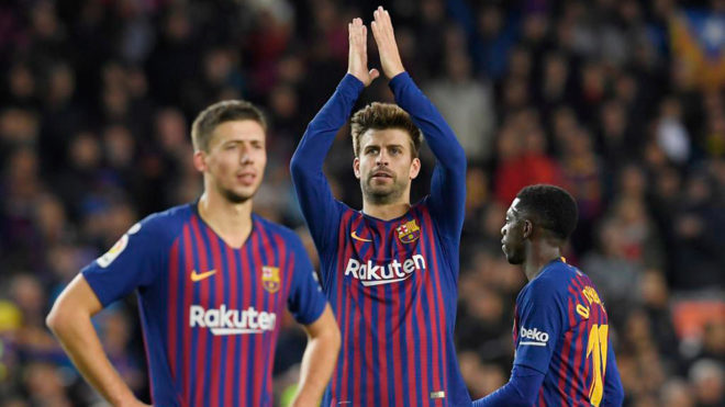Piqué le pidió al Camp Nou que no insultara a Sergio Ramos Piqué le pidió al Camp Nou que no insultara a Sergio Ramos