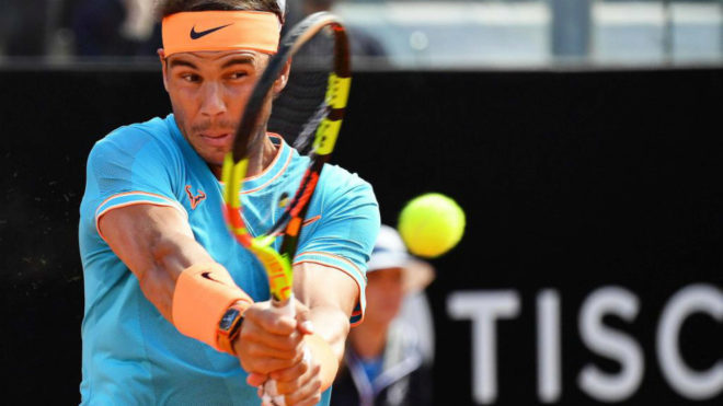 Nadal, en la final ante Djokovic en Roma.