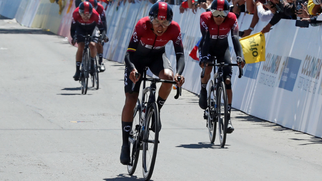 Egan cruza la meta en la primera etapa del Tour Colombia 2.1