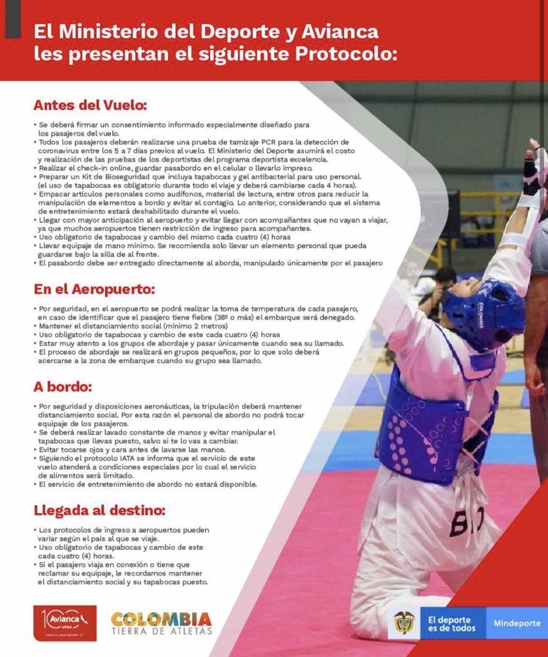 Coronavirus: MinDeporte confirma el 'Vuelo del Deporte Colombiano' con 190 atletas 1