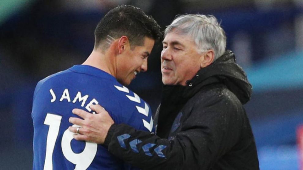 La relación James-Ancelotti, cada vez más efectiva en el Everton.