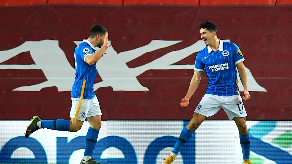 Steven Alzate expresa su entusiasmo tras marca el gol de la victoria...