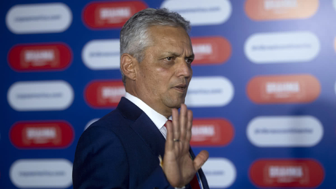 Reinaldo Rueda, en conferencia de prensa.