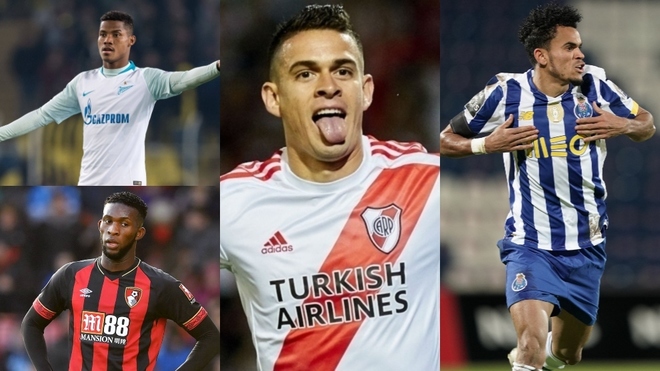 Wilmar Barrios, Rafael Santos Borré, Luis Díaz y Jefferson Lerman.
