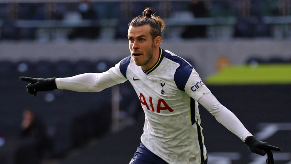 Gareth Bale celebra un gol con el Tottenham.