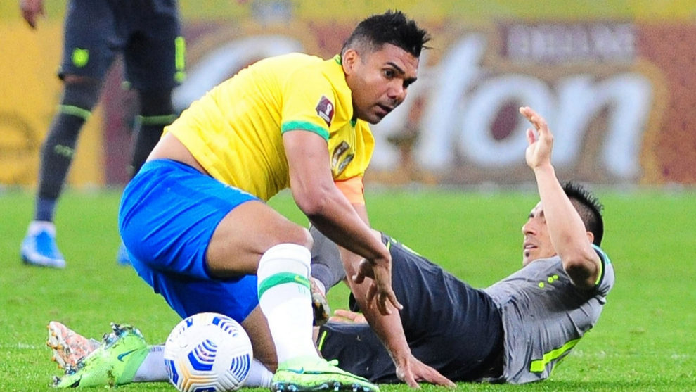 Casemiro (29) en un partido con la selección de Brasil.