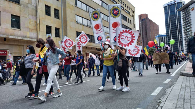 Una manifestación se lleva a cabo en Bogot