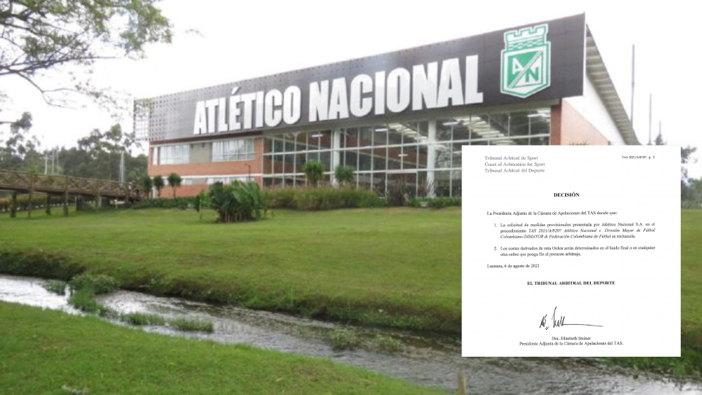 Sede de Atlético Nacional y la respuesta del TAS.