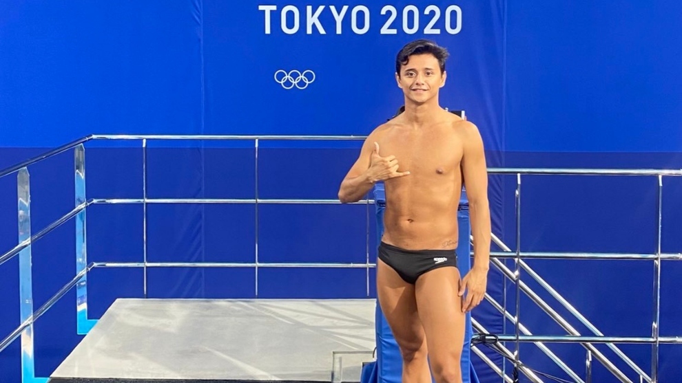 Sebastián Villa (29) durante un entrenamiento en Tokyo.