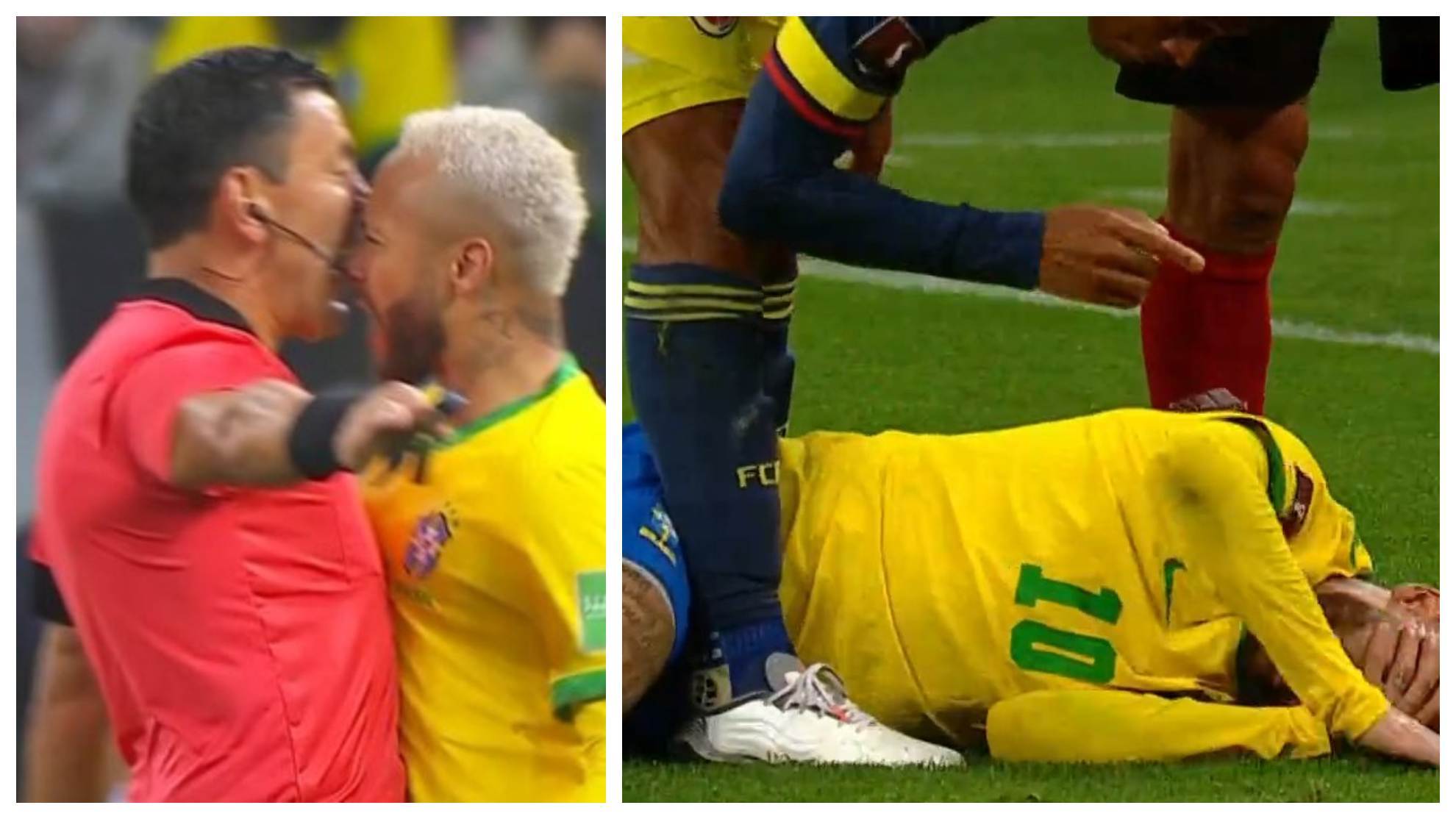 Neymar en Brasil vs Colombia