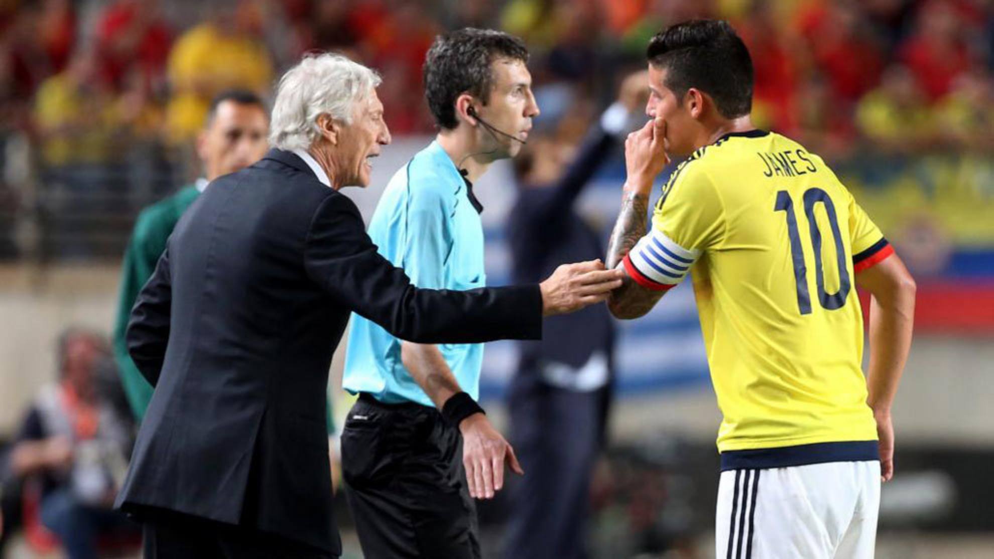 José Pékerman y James Rodríguez en la Selección Colombia