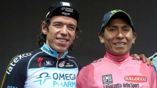 Rigoberto Urán y Nairo quintana, en el Giro de Italia.