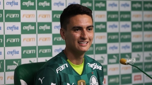 Eduard Atuesta, durante su presentación en Palmeiras.
