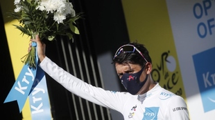 Egan Bernal como mejor joven (parcial) en el Tour de Francia 2020