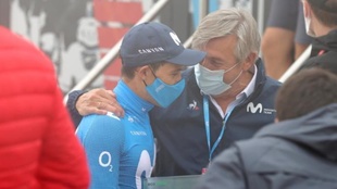 Miguel Ángel López y Eusebio Unzue en la Vuelta a España
