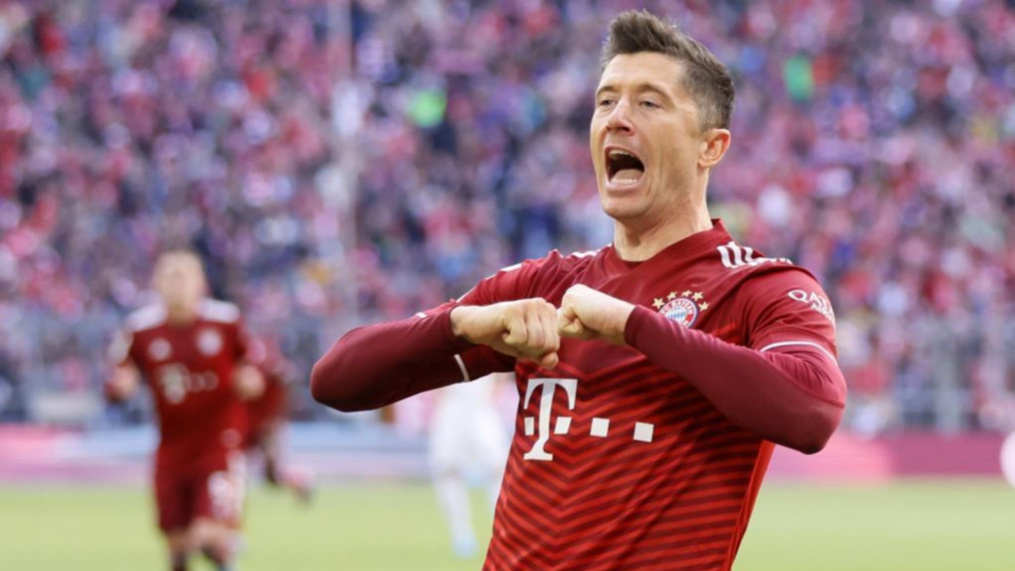 Robert Lewandowski celebra un gol con el Bayern de Munich