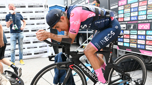 Carapaz luego de la etapa 19 del Giro de Italia