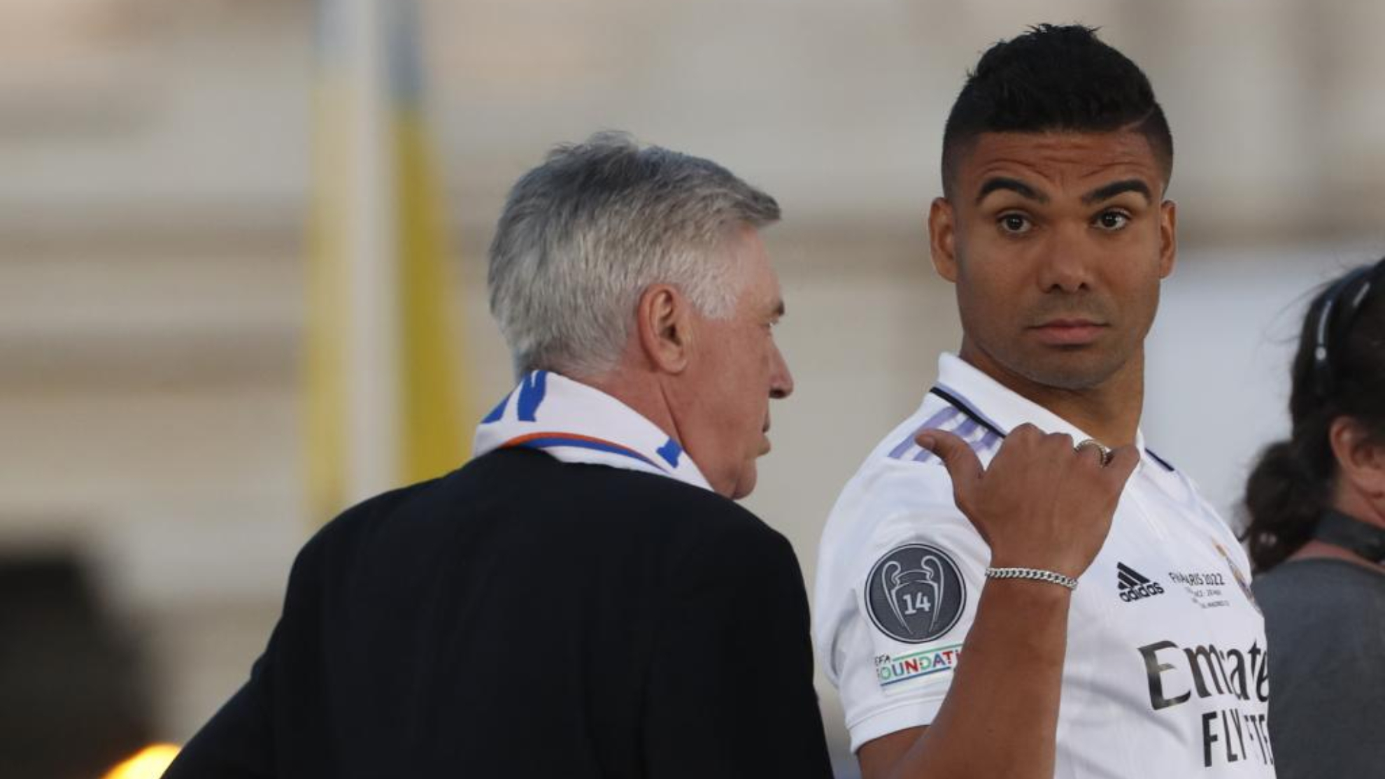 Casemiro junto a Carlo Ancelotti