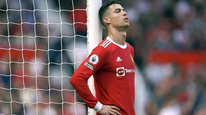 Cristiano Ronaldo, lamentándose en el Manchester United.