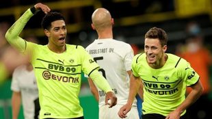Bellingham celebra un gol con el Dortmund