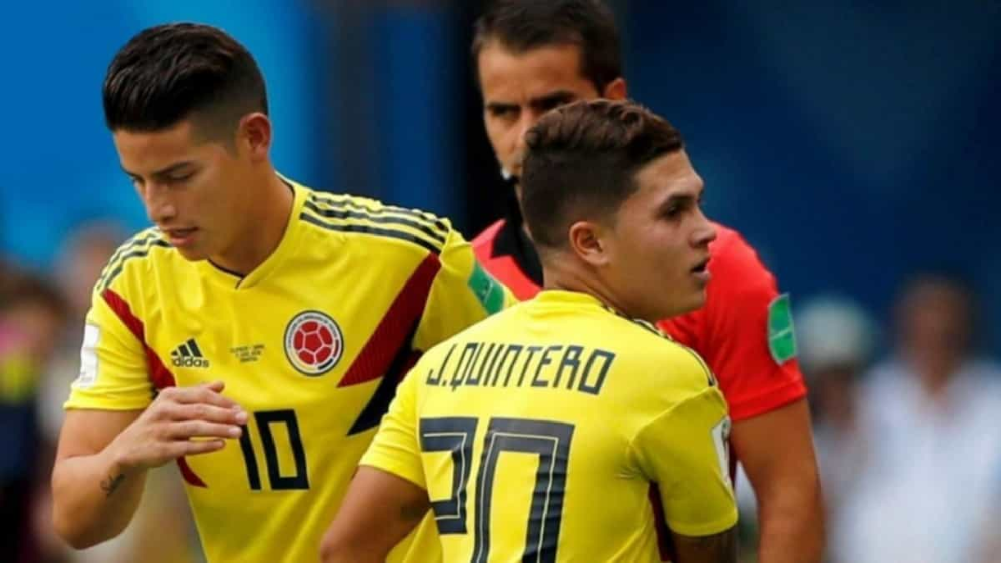 Juan Fernando Quintero y James Rodríguez, en el Mundial de Rusia...
