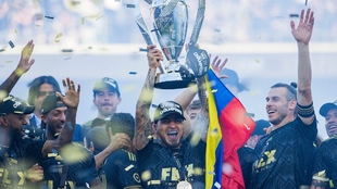 La felicidad del colombiano tras su título en la MLS. EFE