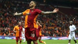 Icardi celebra un gol con el Galatasaray